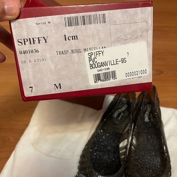 SALVATORE FERRAGAMO black glitter PVC sandals - Picture 12 of 13